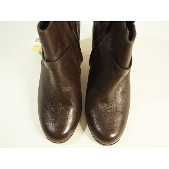 Cole Haan Dark Brown Leather Round Toe Chunky Heel Zipper Ankle Boots, Size 6 US - Picture 2 of 10